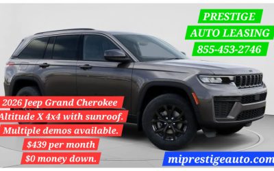 2026 Jeep Grand Cherokee Altitude X 4×4 with sunroof. Multiple demos available.